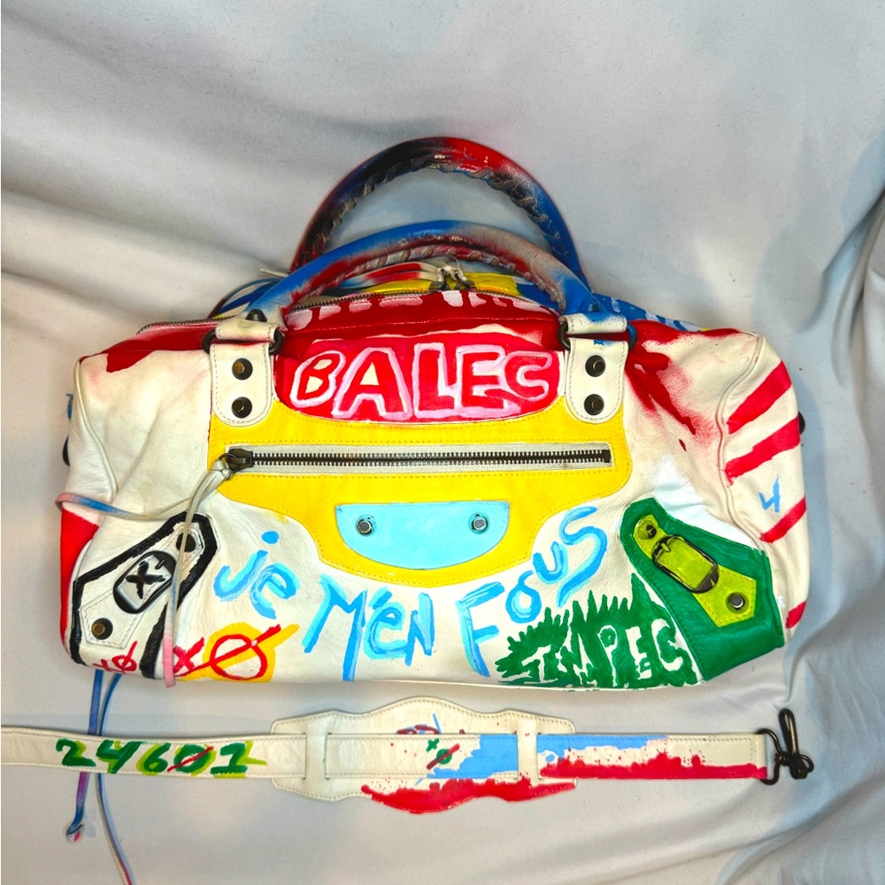 Custom painted Balenciaga city bag (custom painted 1 of 1) - Picture 1 of 7